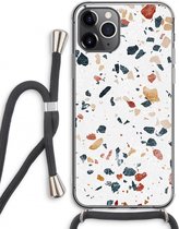 Case Company® - iPhone 11 Pro Max hoesje met Koord - Terrazzo N°4 - Telefoonhoesje met Zwart Koord - Extra Bescherming aan alle Kanten en Over de Schermrand