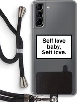 Case Company® - Samsung Galaxy S21 Plus hoesje met Koord - Self love - Telefoonhoesje met Zwart Koord - Bescherming aan alle Kanten en Over de Schermrand