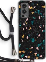 Case Company® - OnePlus Nord 2 5G hoesje met Koord - Terrazzo N°10 - Telefoonhoesje met Zwart Koord - Bescherming aan alle Kanten en Over de Schermrand