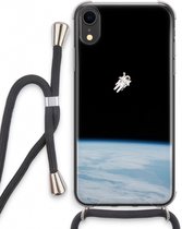 Case Company® - iPhone XR hoesje met Koord - Alone in Space - Telefoonhoesje met Zwart Koord - Extra Bescherming aan alle Kanten en Over de Schermrand