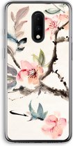 Case Company® - OnePlus 7 hoesje - Japanse bloemen - Soft Cover Telefoonhoesje - Bescherming aan alle Kanten en Schermrand