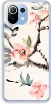 Case Company® - Xiaomi Mi 11 Lite hoesje - Japanse bloemen - Soft Cover Telefoonhoesje - Bescherming aan alle Kanten en Schermrand