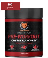 Healthfox nutrition – Pre Workout Voor Een Ultieme Training – kersen smaak - 300 gram