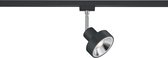 LED Railverlichting - Track Spot - Torna Dual Leonida - 2 Fase - GU10 Fitting - Rond - Mat Zwart - Aluminium