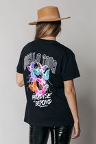 Colourful Rebel World Tour T-shirt  Zwart Dames - Loose Fit - Organisch Katoen - M