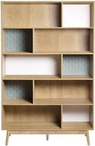 Boekenkast Decor Eiken en groen - B 120 x D 35 x H 187 cm - GARDENIA