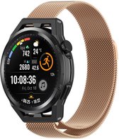 Stalen, Milanees Smartwatch bandje - Geschikt voor Strap-it Huawei Watch GT Runner Milanese band - rosé goud - GT Runner - 22mm - Strap-it Horlogeband / Polsband / Armband