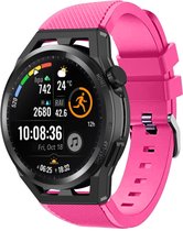 Siliconen Smartwatch bandje - Geschikt voor Strap-it Huawei Watch GT Runner siliconen bandje - knalroze - GT Runner - 22mm - Strap-it Horlogeband / Polsband / Armband