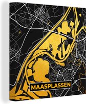 Canvas Painting Map - Plan d'étage - Plan de la ville - Nederland - Maasplassen - 50x50 cm - Décoration murale