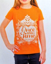 Meisje T-shirt - Once up on a Time- Voor Koningsdag - Holland - Nr1 - Maat: 86/92 - Oranje - Nederland - WK 2022