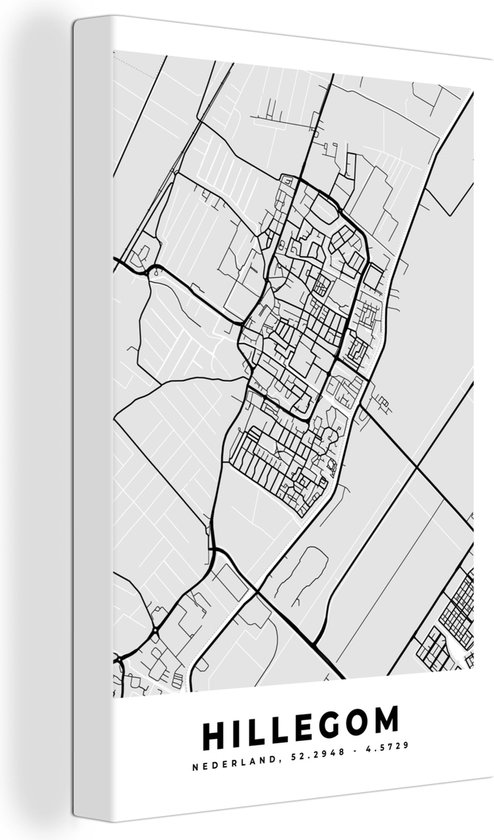 Tableau sur Toile City Map - Hillegom - Map - Map - 120x180 cm - Décoration murale XXL