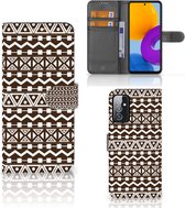 Bookcase Geschikt voor Samsung Galaxy M52 Hoesje Aztec Brown