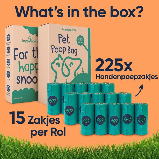 Biologisch Hondenpoepzakjes - 225 stuks - Poepzakjes Hond Afbreekbaar - Poop Bags - Merkloos