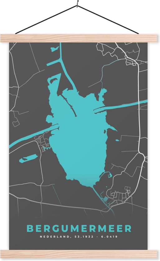 Affiche scolaire - Carte - Water - Frise - Carte - Plan de la ville - 40x60 cm - Lattes vierges