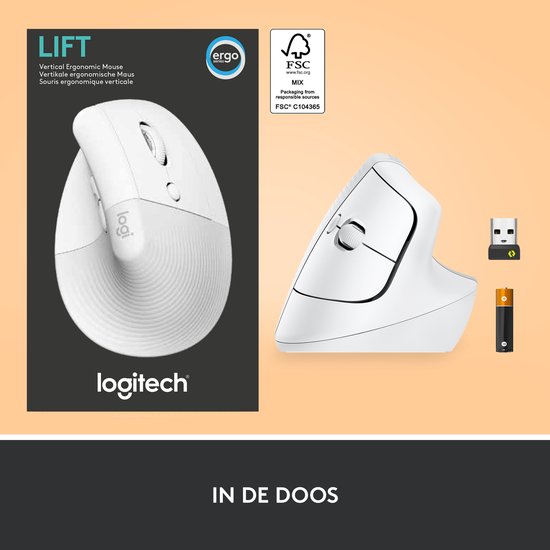 Logitech Lift - Verticale ergonomische muis - Linkshandig - Graphite