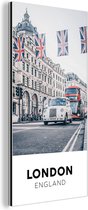 Wanddecoratie Metaal - Aluminium Schilderij Industrieel - London - Engeland - Vlag - 20x40 cm - Dibond - Foto op aluminium - Industriële muurdecoratie - Voor de woonkamer/slaapkamer