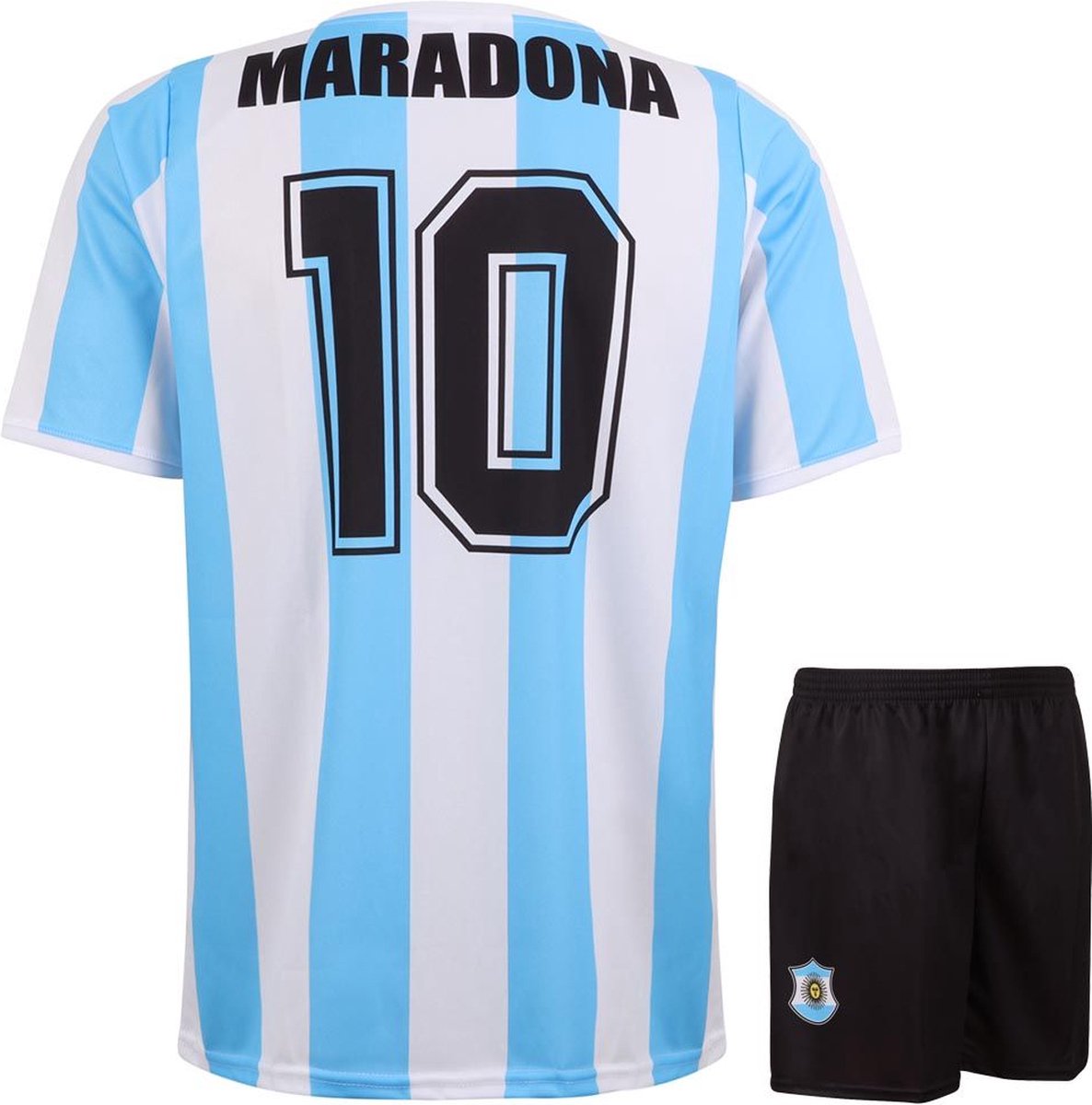 Argentinie voetbaltenue Maradona - Voetbal Tenue Kinderen - Shirt en Broekje - Jongens en Meisjes - Volwassenen - Heren en Dames - Maat XL