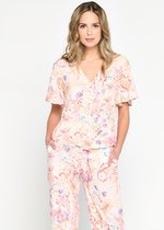 LOLALIZA Blouse met paisleyprint - Licht Roze - Maat 46