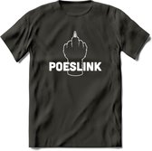 Poeslink! - Katten T-Shirt Kleding Cadeau | Dames - Heren - Unisex | Kat / Dieren shirt | Grappig Verjaardag kado | Tshirt Met Print | - Donker Grijs - M