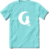Nacht Wacht - Katten T-Shirt Kleding Cadeau | Dames - Heren - Unisex | Kat / Dieren shirt | Grappig Verjaardag kado | Tshirt Met Print | - Licht Blauw - XXL