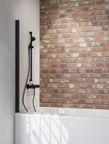 Paroi de bain Schulte monobloc 80 x 140 cm, série Black Style, profil noir mat avec verre de sécurité transparent, pour la protection lors de la douche dans le bain, art. D1650 68 50