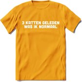 3 Katten Geleden - Katten T-Shirt Kleding Cadeau | Dames - Heren - Unisex | Kat / Dieren shirt | Grappig Verjaardag kado | Tshirt Met Print | - Geel - XXL