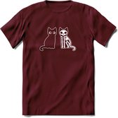 Cat Scan - Katten T-Shirt Kleding Cadeau | Dames - Heren - Unisex | Kat / Dieren shirt | Grappig Verjaardag kado | Tshirt Met Print | - Burgundy - S