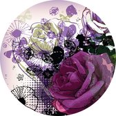 Sanders & Sanders zelfklevende behangcirkel bloemen paars en roze - 601145 - Ø 140 cm