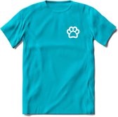 Cat Paw - Katten T-Shirt Kleding Cadeau | Dames - Heren - Unisex | Kat / Dieren shirt | Grappig Verjaardag kado | Tshirt Met Print | - Blauw - 3XL