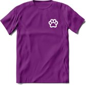 Cat Paw - Katten T-Shirt Kleding Cadeau | Dames - Heren - Unisex | Kat / Dieren shirt | Grappig Verjaardag kado | Tshirt Met Print | - Paars - XXL