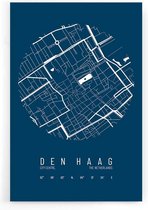 Walljar - Stadskaart Den Haag Centrum IV - Muurdecoratie - Poster