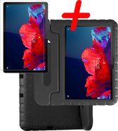 Lenovo Tab P11 Hoes Met Screenprotector - Lenovo Tab P11 Kinderhoes - Kindvriendelijke Lenovo Tab P11 Cover Kids Case - Zwart