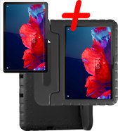 Hoesje Geschikt voor Lenovo Tab P11 Hoesje Kinder Hoes Shockproof Kinderhoes Met Screenprotector - Kindvriendelijk Hoesje Geschikt voor Lenovo Tab P11 Hoes Kids Case - Zwart