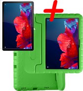 Hoesje Geschikt voor Lenovo Tab P11 Hoesje Kinder Hoes Shockproof Kinderhoes Met Screenprotector - Kindvriendelijk Hoesje Geschikt voor Lenovo Tab P11 Hoes Kids Case - Groen