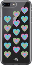 iPhone 7/8 Plus Case - Retro Heart Pastel Blue - xoxo Wildhearts Transparant Case