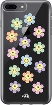 iPhone 7/8 Plus Case - Smiley Flowers Pastel - xoxo Wildhearts Transparant Case