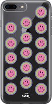 iPhone 7/8 Plus Case - Smiley Double Pink - xoxo Wildhearts Transparant Case