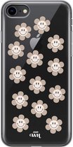 iPhone 7/8/SE 2020 Case - Smiley Flowers Nude - xoxo Wildhearts Transparant Case