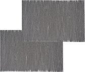 Set van 4x stuks placemats zwart bamboe 45 x 30 cm - Tafel onderleggers