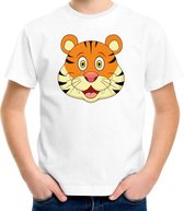 Cartoon tijger t-shirt wit voor jongens en meisjes - Kinderkleding / dieren t-shirts kinderen 134/140