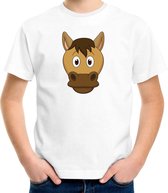 T-shirt cheval dessin animé blanc pour garçons et filles - Vêtements enfants / t-shirts animaux enfants 158/164