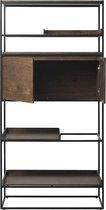 24Designs Monsano Boekenkast 2-Deurs - 90x38x181 - Donker Wild Eiken