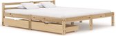vidaXL Bedframe met 2 lades massief grenenhout 160x200 cm