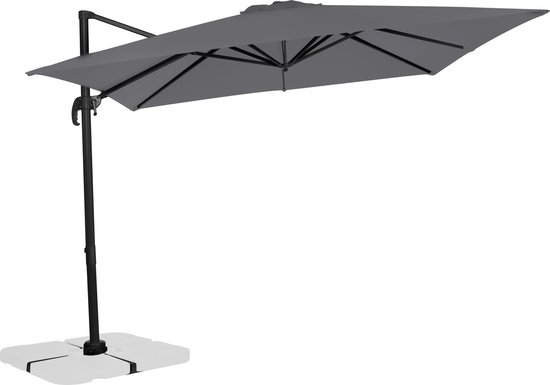 Wissen Rusteloos Ooit VONROC Premium Zweefparasol Pisogne 300x300m - Duurzame parasol – 360 °  Draaibaar -... | bol.com
