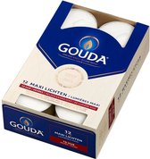 Gouda waxinelicht maxi 10 uur box 12 wit