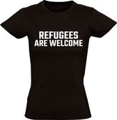 Refugees Dames T-shirt | oekraine | vluchtelingen | syrie| Zwart