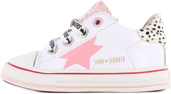 Sneakers | Meisjes | white Pink | Leer | Shoesme |