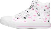 British Knights DEE Meisjes hoge sneakers flamingo print - Wit - maat 33