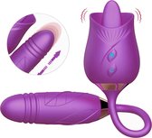 TipsToys Vibrators Vibrerende Tong Roos - SexToys Vrouwen Clitoris Stimulator Paars