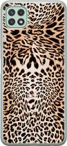 Leuke Telefoonhoesjes - Hoesje geschikt voor Samsung Galaxy A22 5G - Animal print - Soft case - TPU - Luipaardprint - Bruin